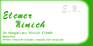 elemer minich business card